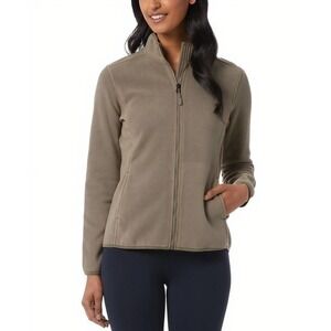 32 Degrees Fleece Mock-Neck Full Zip Sweatshirt - Fossil Green XXL